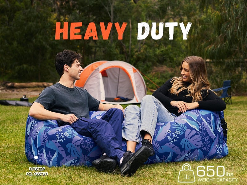 WEKAPO Inflatable Couch Air Lounger Chair - Camping & Beach Accessories, Portable Blow up Sofa for Hiking, Lawn, Indoor/Outdoor Movies & Music Festivals. Lightweight and Easy to Set Up Air Hammock - Image 4